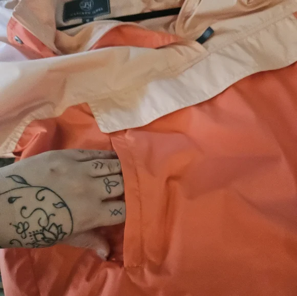 Lauren James M Women's Two-Tone Orange Rain Jacket - Picture 8 of 9